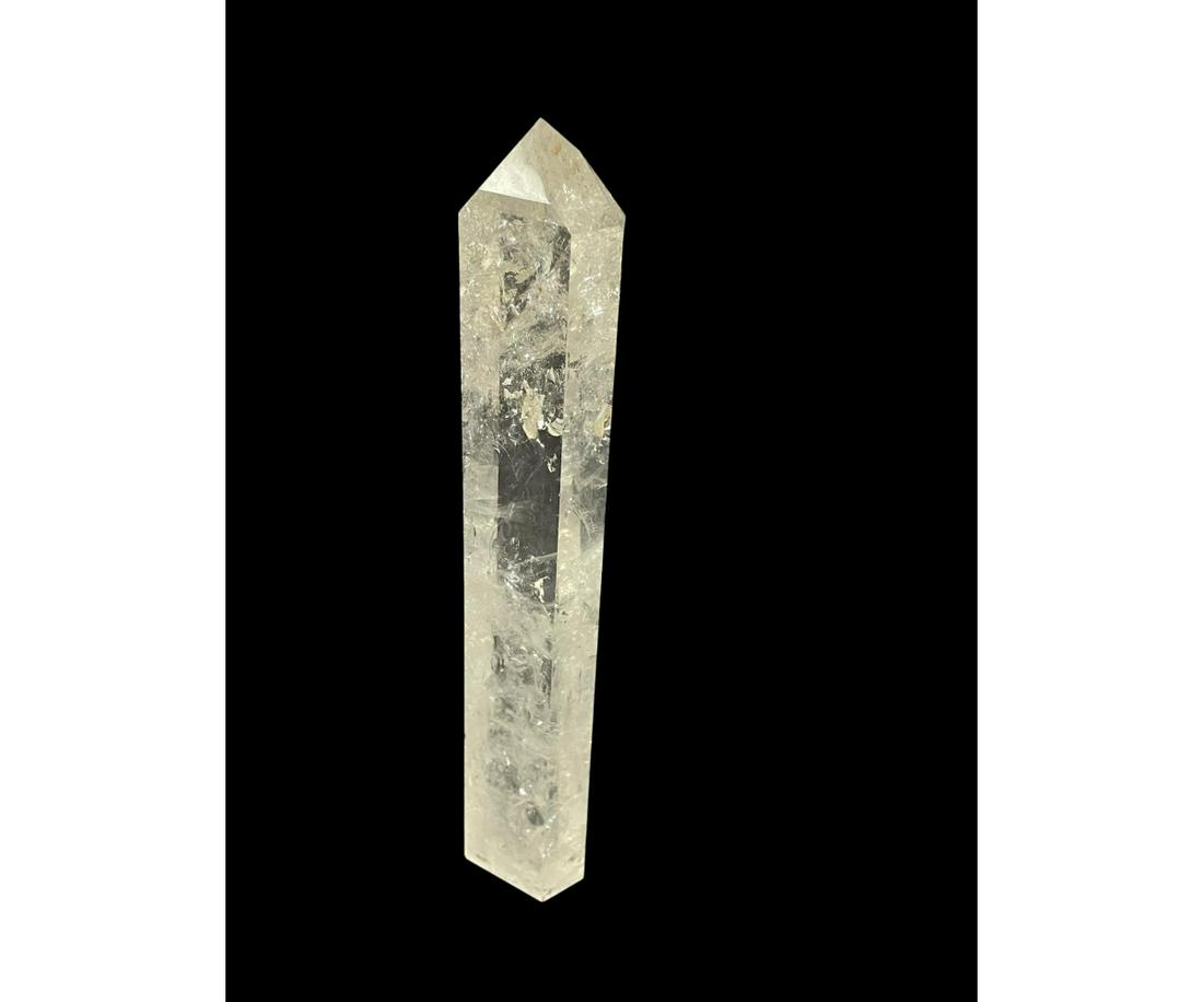QUARTZ OBELISK: QUARTZ OBELISK - 2.4 LBS Height: 12 in. by Width: 2 in. by Depth: 0.75