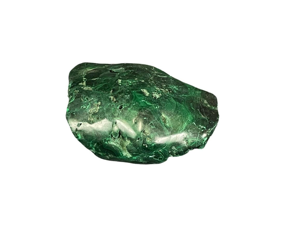 POLISHED MALACHITE SPECIMEN: POLISHED MALACHITE SPECIMEN - (ML44) 1.5 LBS Height: 5 in. by Width: 4