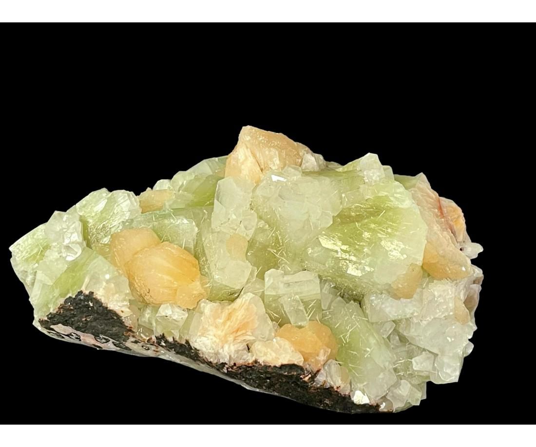 LARGE GREEN APOPHYLLITE + STILBITE CLUSTER (1 of 3)
