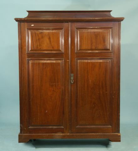ANTIQUE MAHOGANY LINEN PRESS, CIRCA 1880's: ANTIQUE MAHOGANY LINEN PRESS, CIRCA 1880's. Height: 68 in. by Width: 55 in. by Depth: 24 3/4 in.