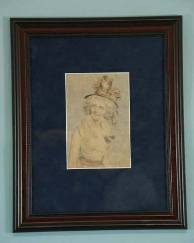 JOHN DOWMAN (BRITISH, 1750-1824) "FEMALE" PENCIL: JOHN DOWMAN (BRITISH, 1750-1824) "FEMALE" COLOR PENCIL ON PAPER, 1796. FRAMED AND MATTED. Height: 17 and 7 1/2 in. by Width: 13 1/2 and 5 1/2 in.