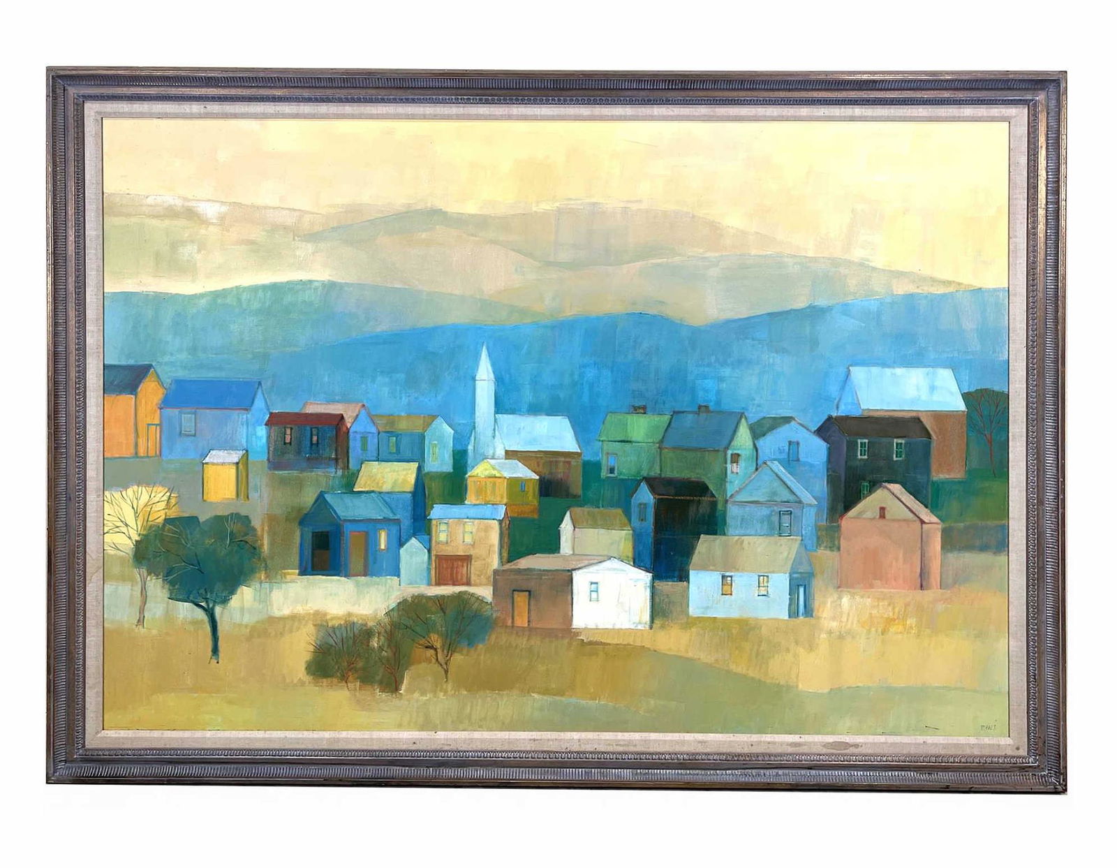 HERB MEARS "THE WHITE STEEPLE" OIL ON PANEL (1 of 4)