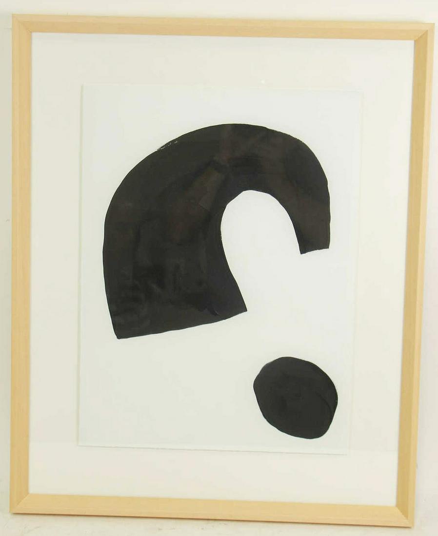 FRAMED SHADOW SHAPE MIXED MEDIA ON PAPER (1 of 3)