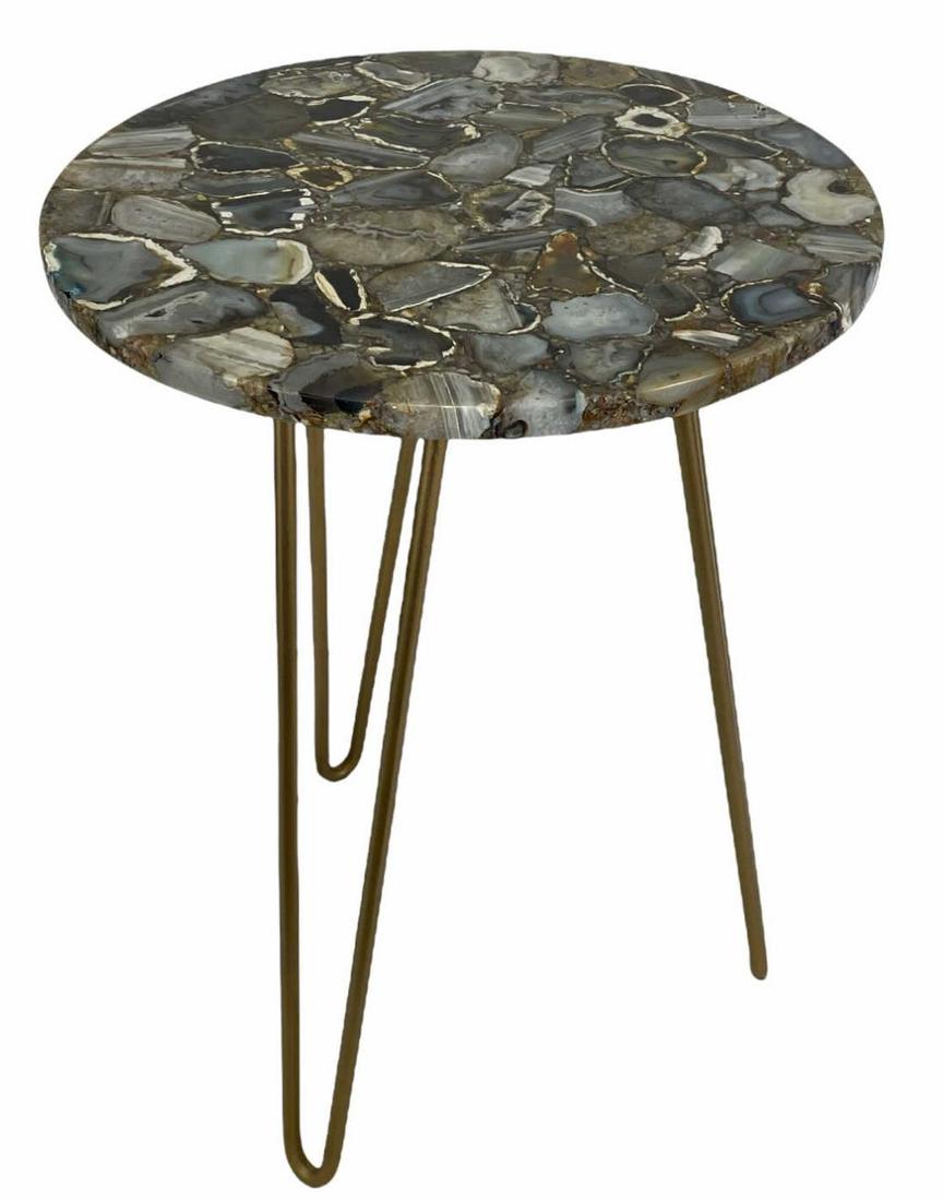 PAIR OF AGATE TOP TRIPOD TABLES (1 of 2)