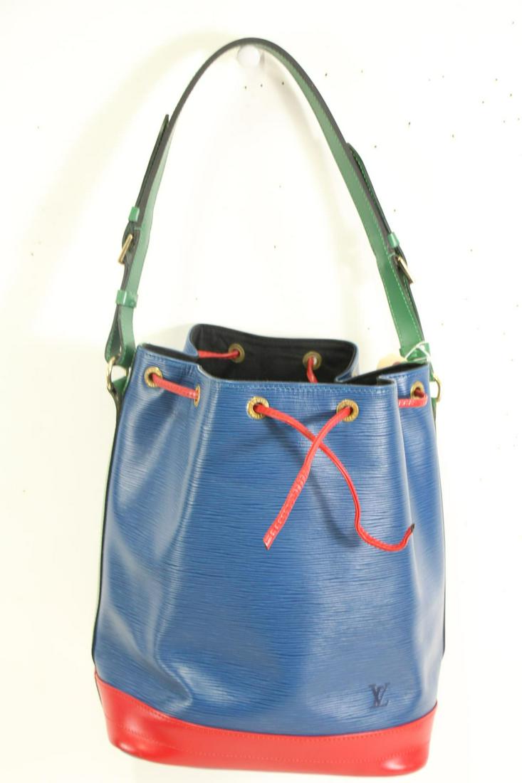 Louis Vuitton Tricolor Noe Bag: Louis Vuitton Blue/Red/Green Epi Noe Tricolor Shoulder Bag - IN EXCELLENT CONDITION (COA Included)