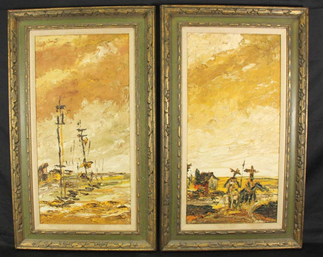 TWO J. HOWARD RABBY ABSTRACT OIL PAINTINGS (1 of 6)