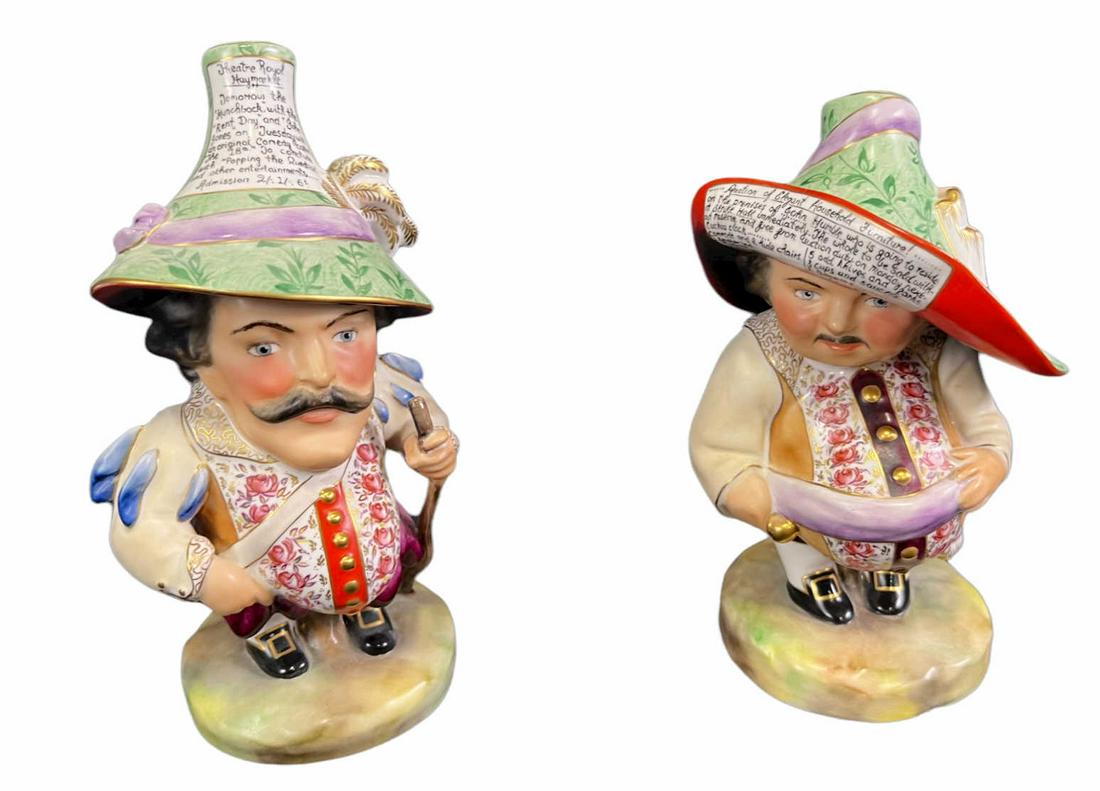 TWO ROYAL CROWN DERBY ITALIAN DWARF FIGURINES: TWO ROYAL CROWN DERBY ITALIAN DWARF FIGURINES. Height: 7 in. by Width: 3 in. by Depth: 3 in.
