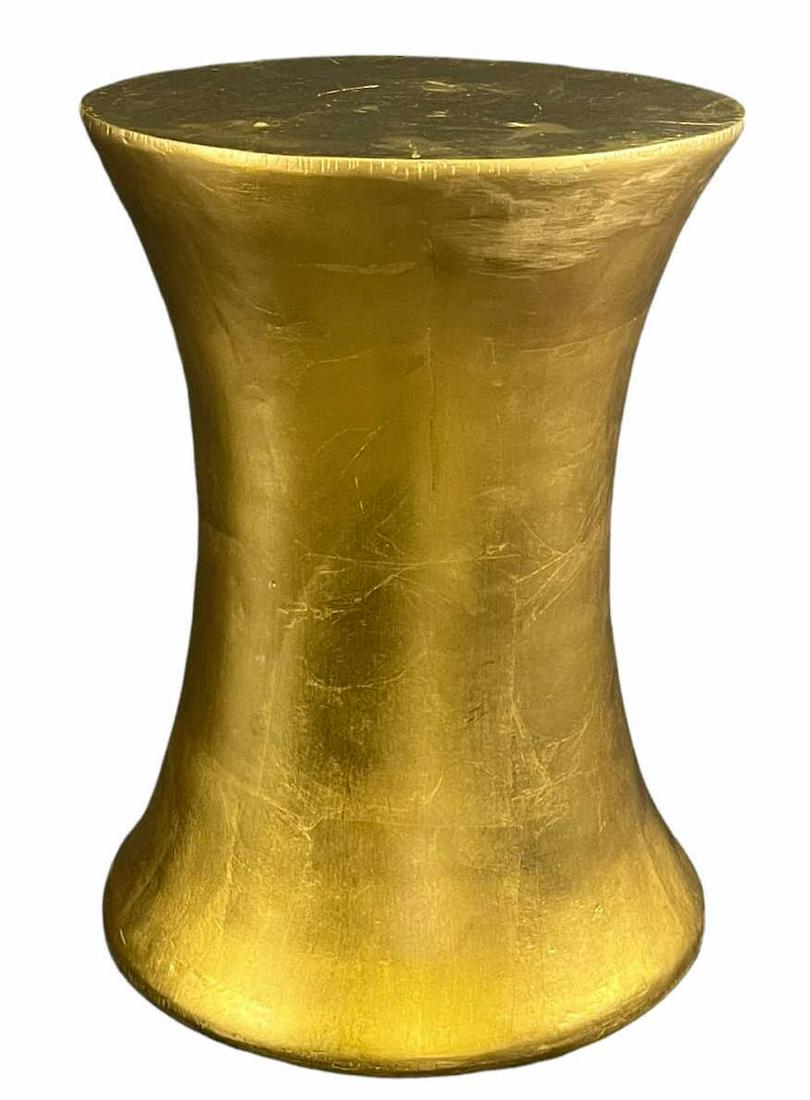 GOLD TONE ACCENT TABLE: GOLD TONE ACCENT TABLE. Height: 20 in. by Width: 14.5 in.