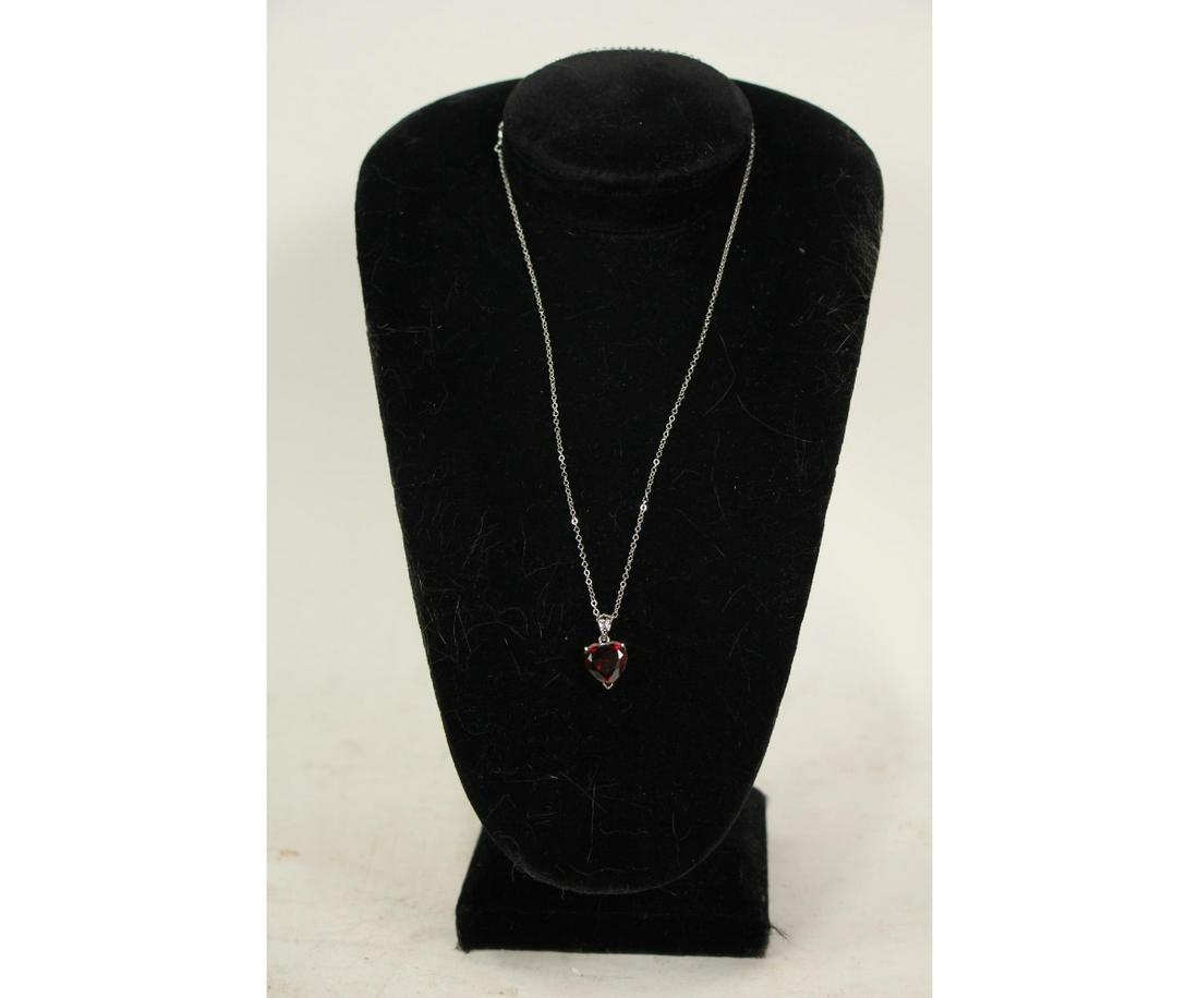 3.11ct GARNET HEART NECKLACE (1 of 2)