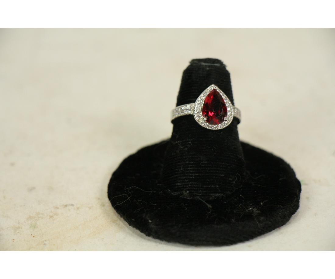 PEAR CUT RUBY ESTATE RING (1 of 2)