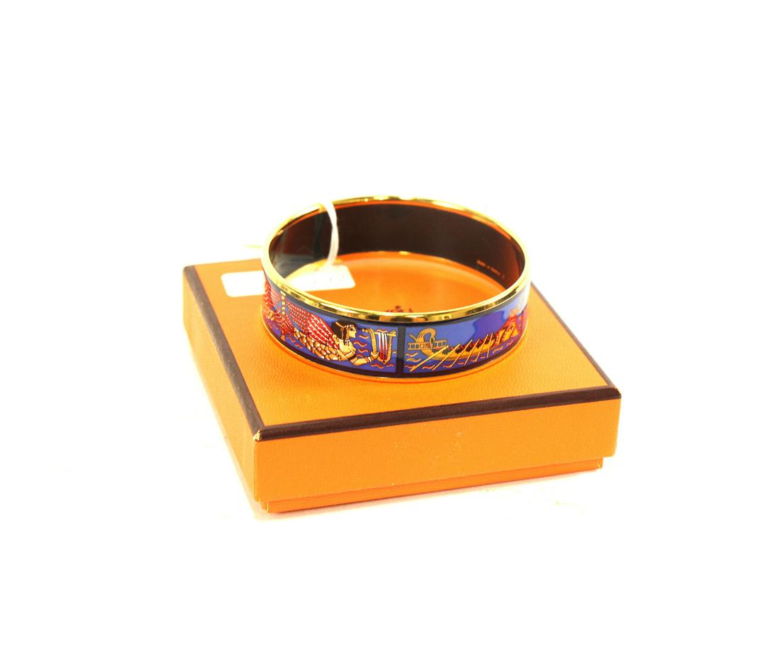 Hermes Red/Blue/Gold Enamel Bangle (1 of 3)