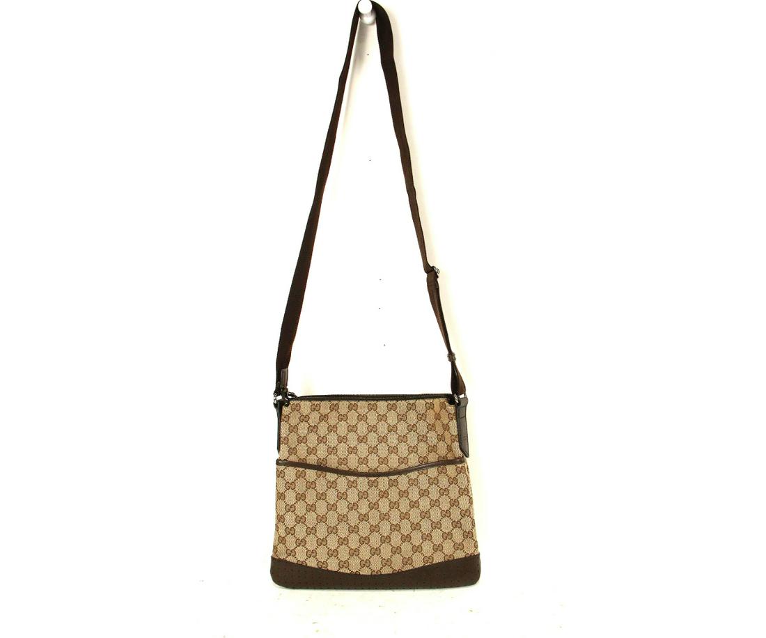 Gucci Beige/Brown Canvas Messenger Bag (1 of 4)