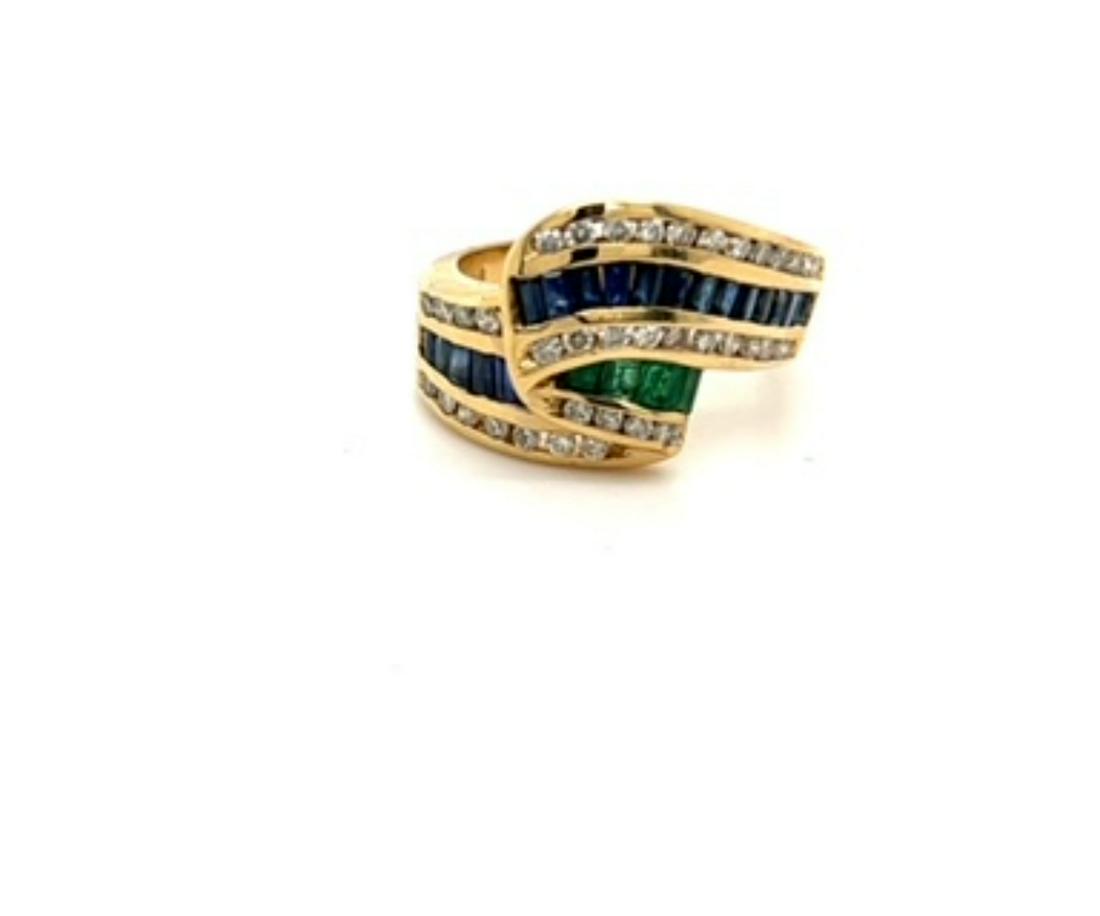 14kt. YELLOW-GOLD DIAMOND/SAPPHIRE RING (1 of 1)