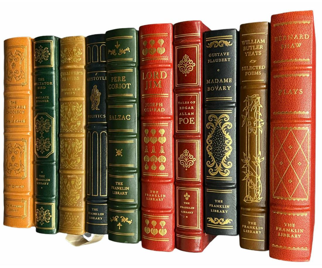 LOT OF TEN LEATHER BOUND BOOKS (1 of 4)