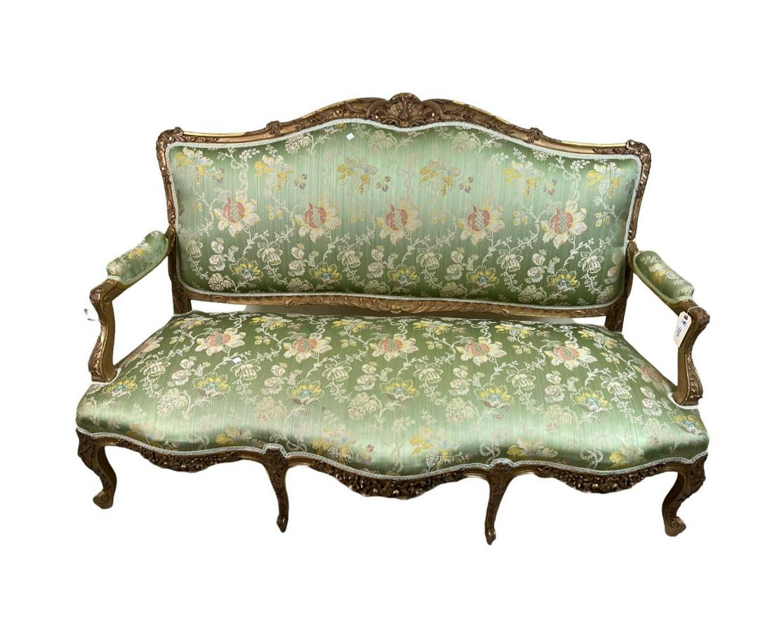19th CENTURY FRENCH SCALAMANDRE SETTEE (1 of 3)