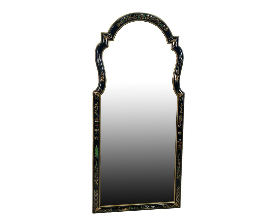 CHINOISERIE LACQUERED FRAMED BEVELED GLASS MIRROR (1 of 4)