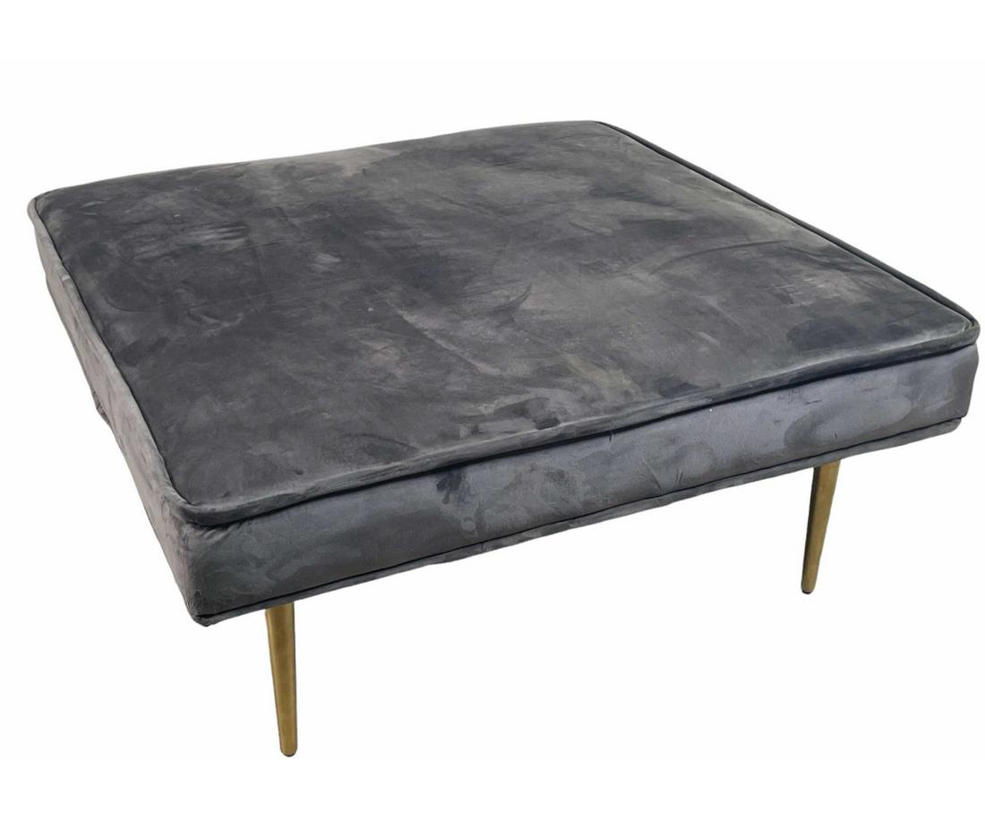 CONTEMPORARY GRAY UPHOLSTERED BENCH/OTTOMAN (1 of 2)