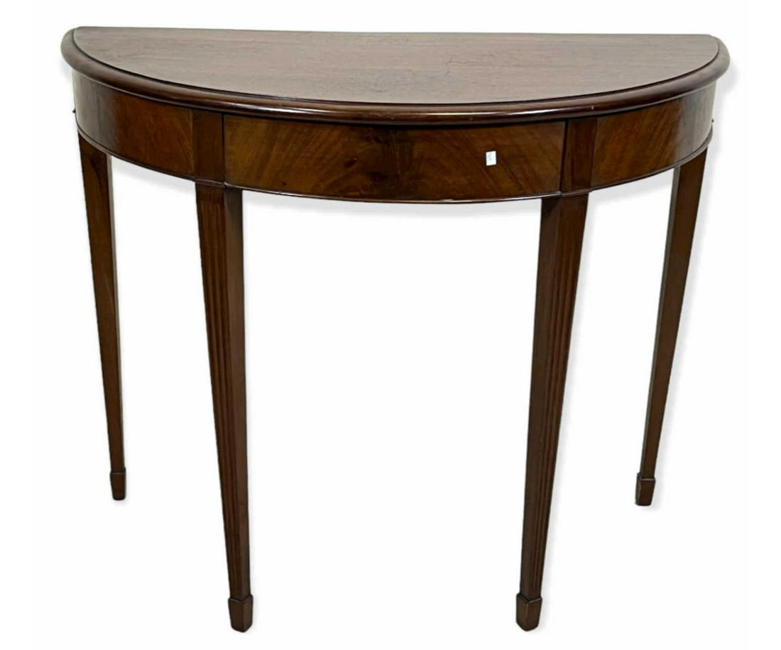 VINTAGE MAHOGANY DEMILUNE TABLE (1 of 2)
