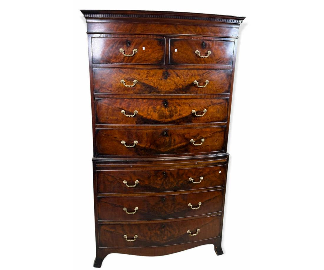 18th CENTURY GEORGIAN MAHOGANY CHEST ON CHEST (1 of 4)