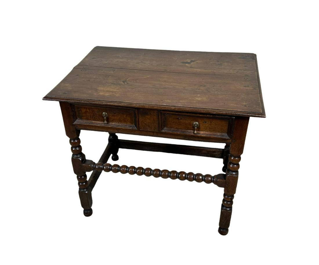 18th CENTURY STICK & BALL OAK SIDE TABLE (1 of 5)
