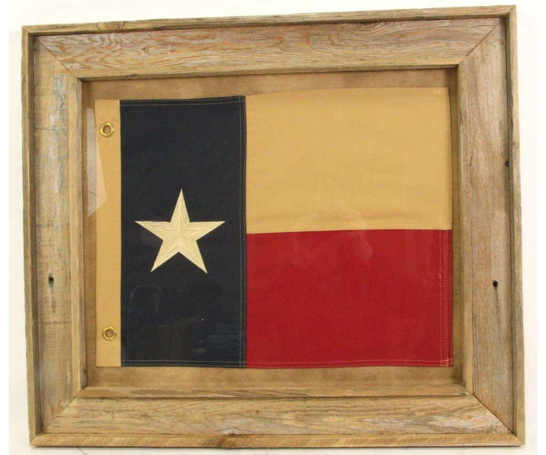 FRAMED HAND STITCHED TEXAS FLAG (1 of 3)