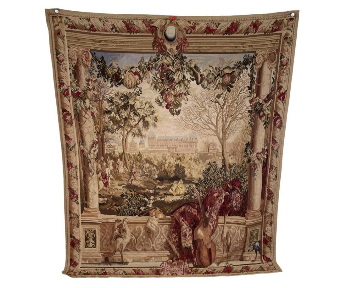 FRENCH AUBUSSON "CHATEAU DE MONCEAUX" TAPESTRY (1 of 6)