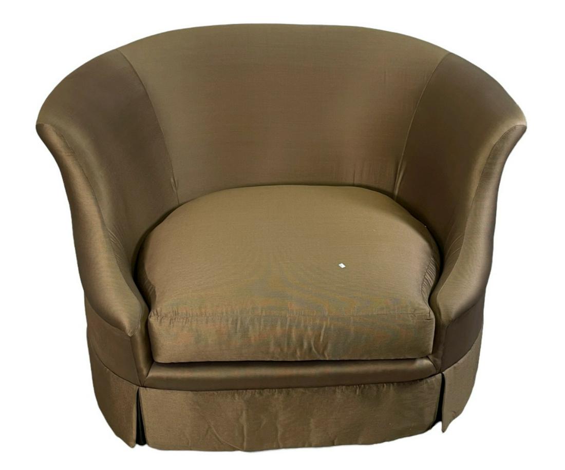 MARGE CARSON SILK UPHOLSTERED CLUB CHAIR (1 of 4)