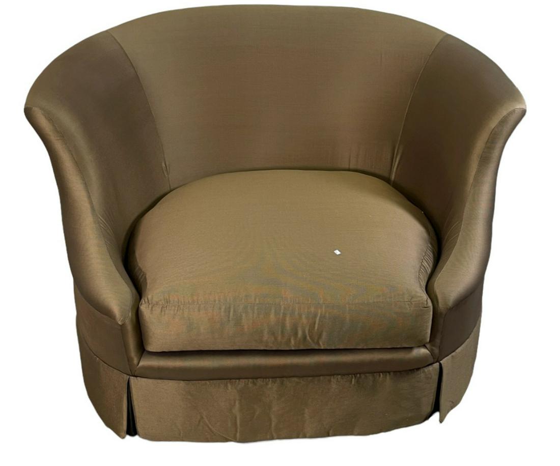 MARGE CARSON SILK UPHOLSTERED CLUB CHAIR (1 of 4)