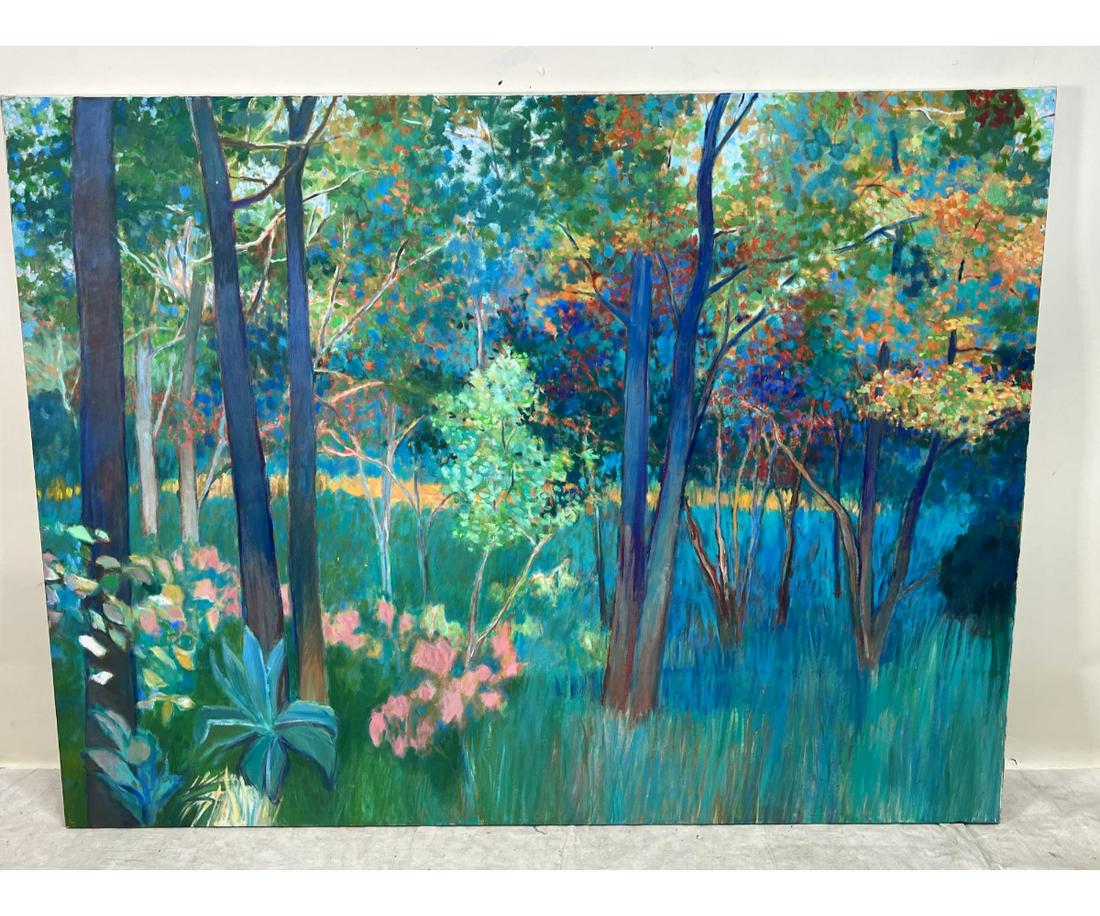 HERB MEARS FOREST SCENE OIL ON PANEL PAINTING (1 of 2)