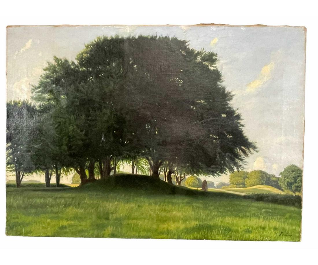 DANISH LANDSCAPE OIL ON CANVAS PAINTING (1 of 3)