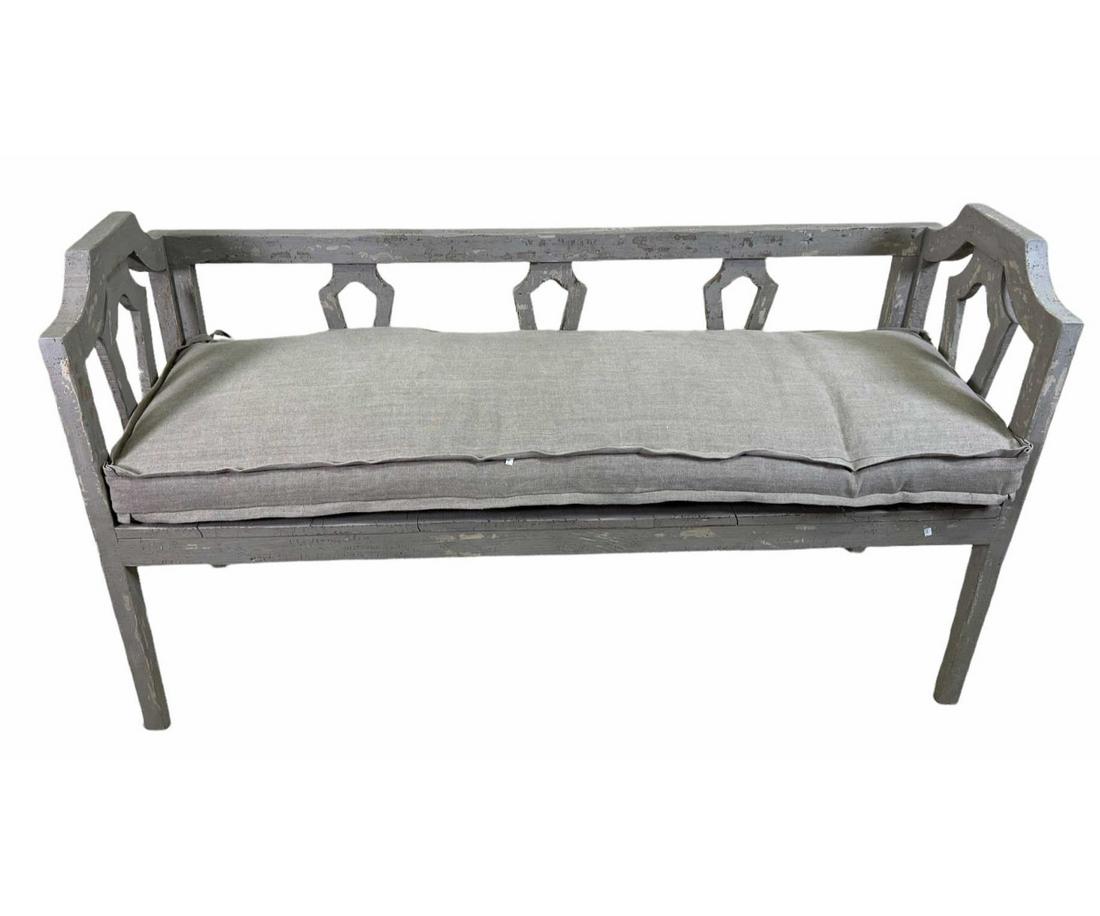 SCANDINAVIAN STYLE PAINTED BENCH (1 of 2)