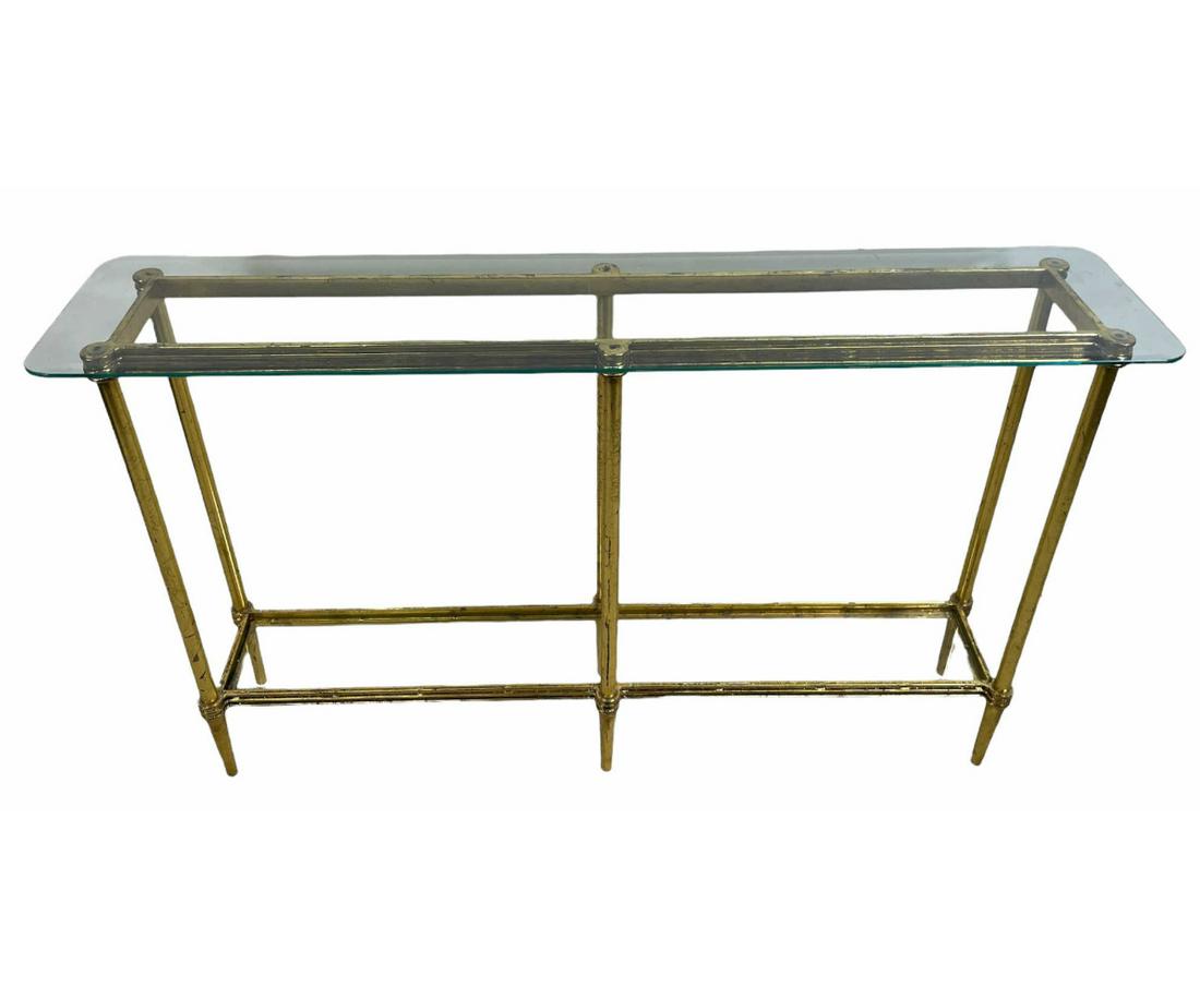 CONTEMPORARY CONSOLE TABLE WITH GLASS TOP (1 of 2)