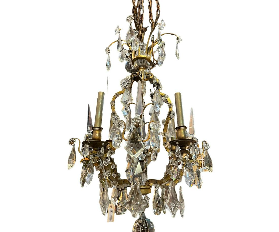 19th CENTURY FRENCH CRYSTAL CHANDELIER (1 of 3)