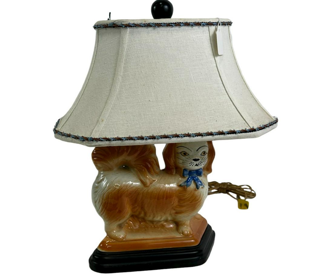 ANTIQUE CUSTOM MADE STAFFORDSHIRE DOG LAMP (1 of 2)