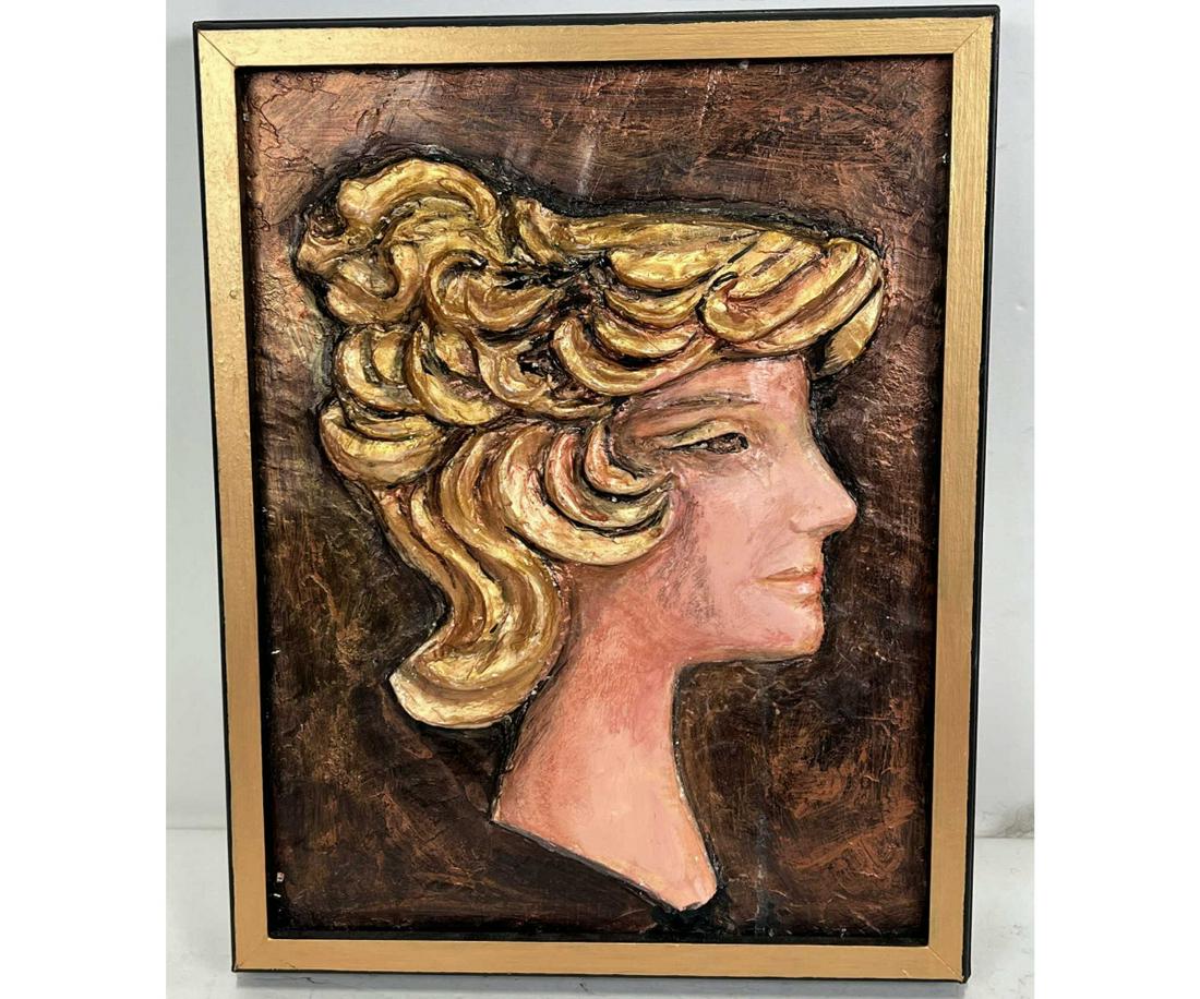 DAVID ADICKES FEMALE PORTRAIT ACRYLIC ON PANEL (1 of 1)