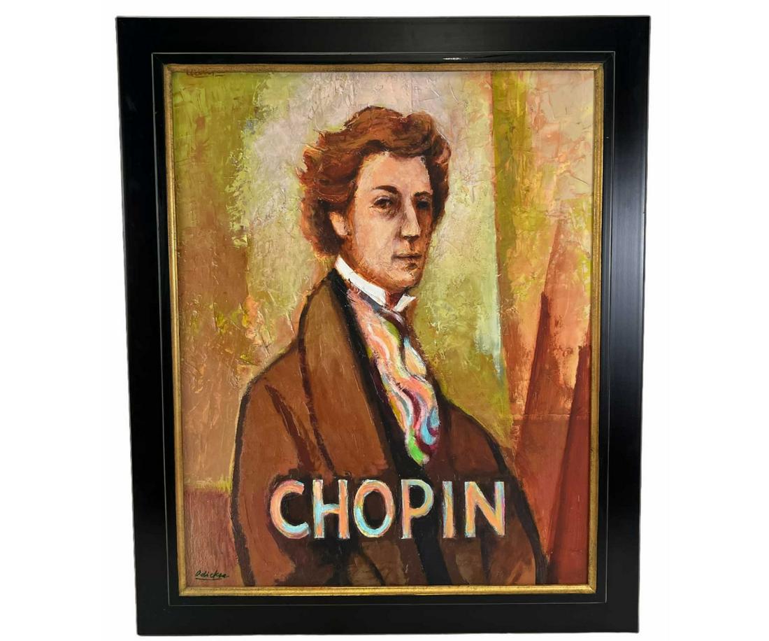 DAVID ADICKES "CHOPIN" GICLEE ON PANEL PAINTING: DAVID ADICKES "CHOPIN" GICLEE ON PANEL PAINTING. Height: 36 in. by Width: 30 in.