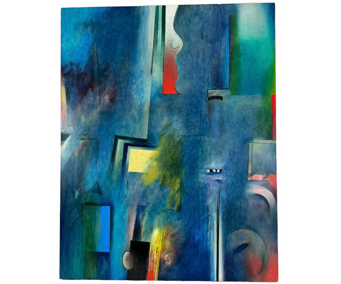 HELMUT BARNETT "BLUE LIGHT" OIL PAINTING, 2001 (1 of 5)