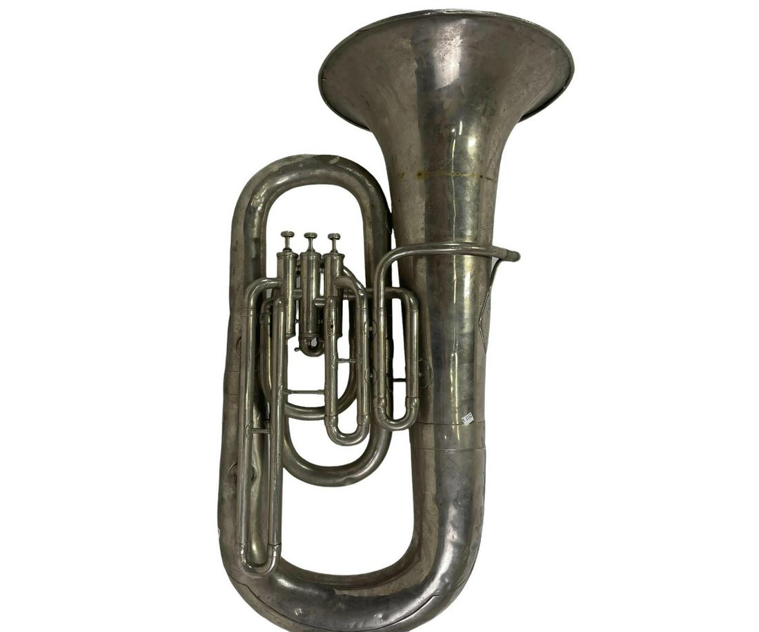 ANTIQUE DECORATIVE TUBA: ANTIQUE DECORATIVE TUBA Height: 30 in. by Width: 14 in.