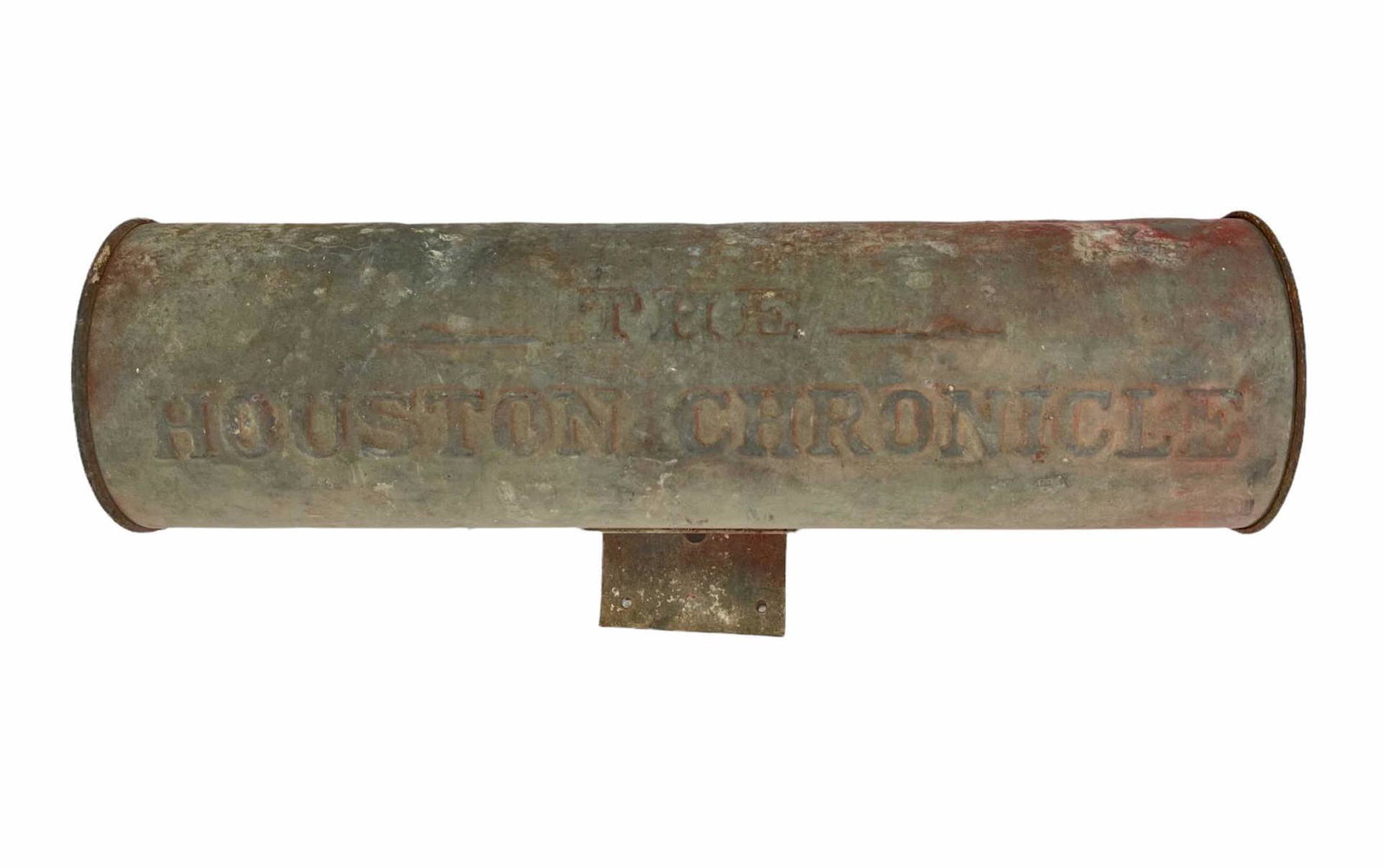 VINTAGE HOUSTON CHRONICLE NEWS PAPER HOLDER: VINTAGE HOUSTON CHRONICLE NEWS PAPER HOLDER. Height: 5 in. by Width: 18 in.