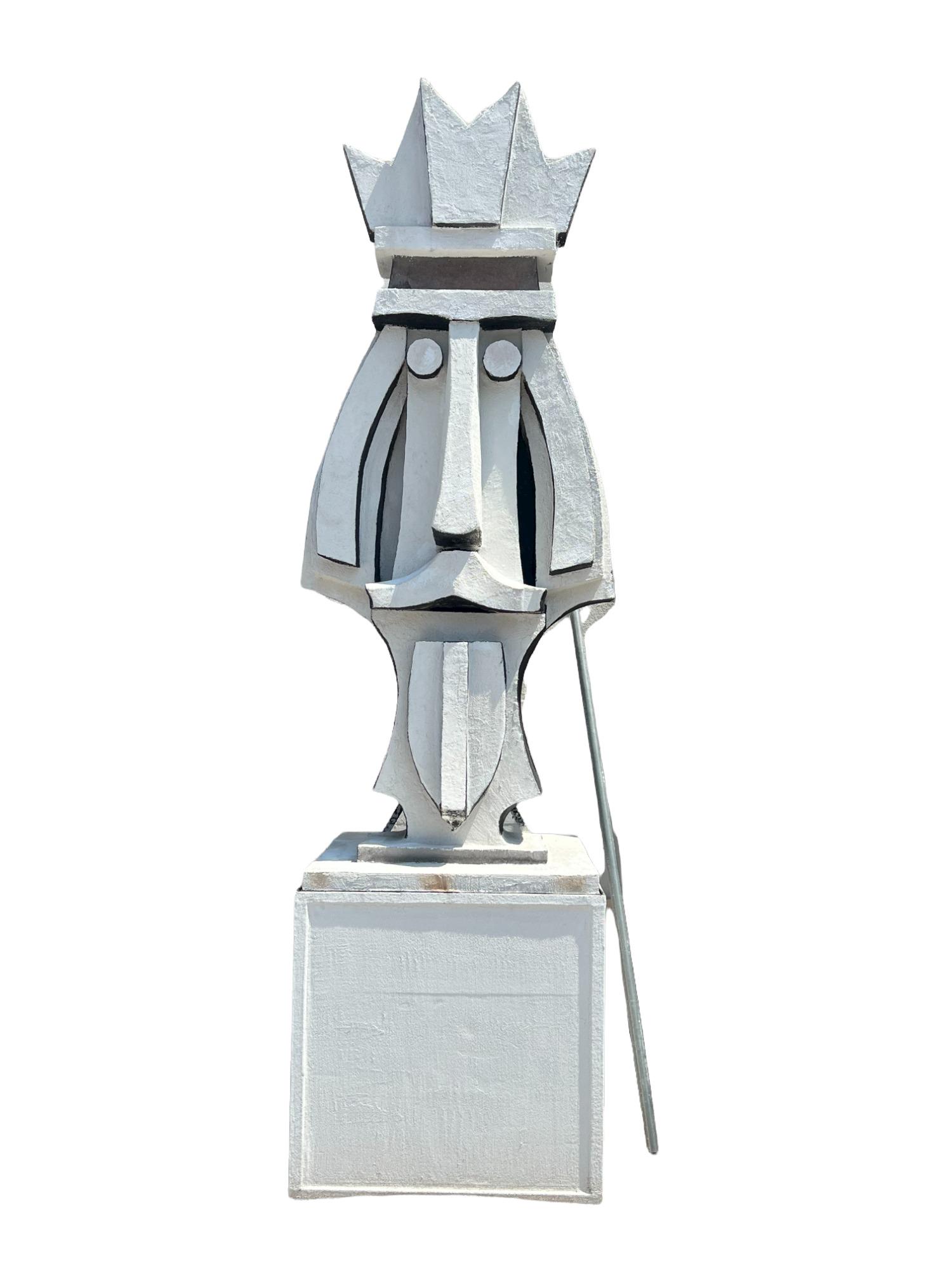 LARGE OUTDOOR DAVID ADICKES SCULPTURE: LARGE OUTDOOR DAVID ADICKES SCULPTURE COMPOSITE OF STEEL, PLASTER AND CEMENT. 12' HIGH. (THERE IS ANOTHER SCULPTURES AVAILABLE FOR PURCHASE). 12 ft. high by 42"w x 32"d.