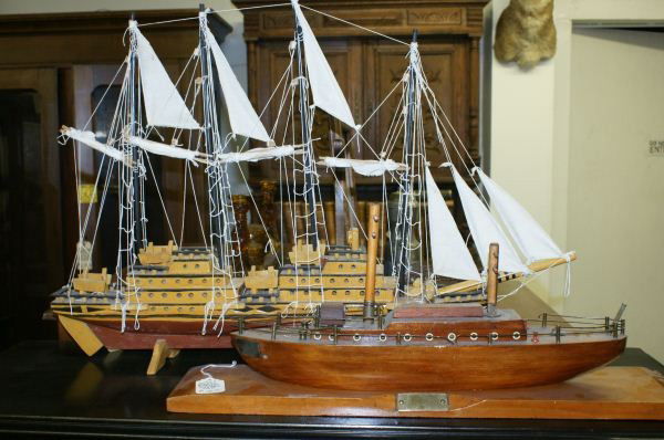 Set two ship models: Set two ship models. Buyer's Responsibility: All items must be paid the day of purchase and removed from the premises no later than 5 p.m. Monday, June 27. Or items may be picked up Saturday, July 2nd
