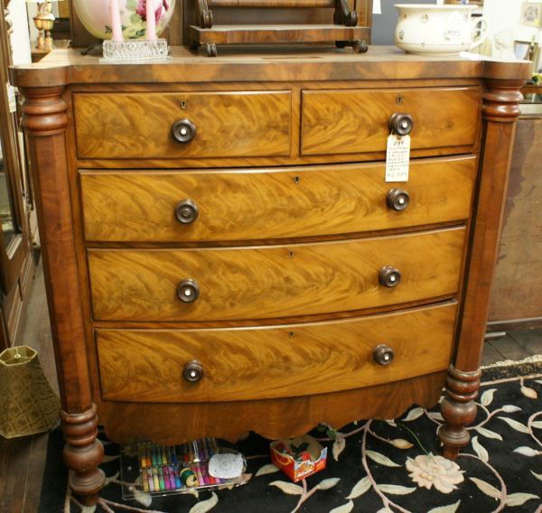 19th C mahogany Scotish tall chest with mirror: 19th C mahogany Scotish tall chest with mirror. Buyer's Responsibility: All items must be paid the day of purchase and removed from the premises no later than 5 p.m. Monday, June 27. Or items may be p