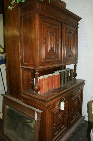 Anitque French Walnut Court Cupboard: Anitque French Walnut Court Cupboard. Buyer's Responsibility: All items must be paid the day of purchase and removed from the premises no later than 5 p.m. Monday, June 27.Or items may be picked up Sa