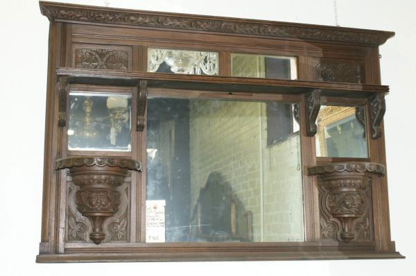Flemish Mirror with Brackets: Flemish Mirror with Brackets. Buyer's Responsibility: All items must be paid the day of purchase and removed from the premises no later than 5 p.m. Monday, June 27. Or items may be picked up Saturday,