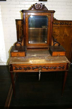 French Vanity with Mirror: French Vanity with Mirror. Buyer's Responsibility: All items must be paid the day of purchase and removed from the premises no later than 5 p.m. Monday, June 27. Or items may be picked up Saturday, Ju