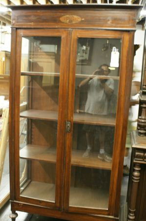 19th C Vitrine/Bookcase: 19th C Vitrine/Bookcase. Buyer's Responsibility: All items must be paid the day of purchase and removed from the premises no later than 5 p.m. Monday, June 27. Or items may be picked up Saturday, July