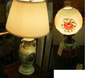 2 Victorian Converted to Electricity Kerosene Lamp: 2 Victorian Converted to Electricity Kerosene Lamps. Buyer's Responsibility: All items must be paid the day of purchase and removed from the premises no later than 5 p.m. Monday, June 27. Or items may