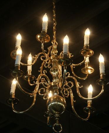 Brass 12 Light Chandelier: Brass 12 Light Chandelier. Buyer's Responsibility: All items must be paid the day of purchase and removed from the premises no later than 5 p.m. Monday, June 27. Or items may be picked up Saturday, Ju