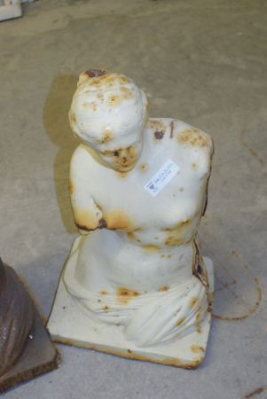 Cast Iron Venus de Milo Figure Painted White: Cast Iron Venus de Milo Figure Painted White. Buyer's Responsibility: All items must be paid the day of purchase and removed from the premises no later than 5 p.m. Monday, June 27. Or items may be pic
