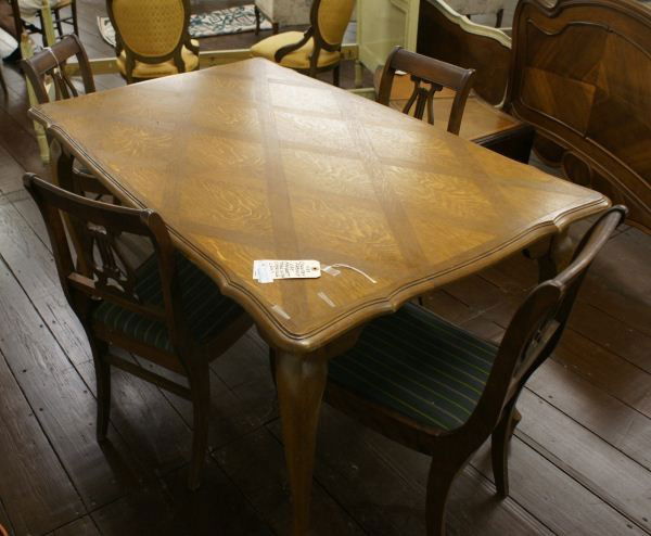 Dining Table & 4 Chairs: Dining Table & 4 Chairs. Buyer's Responsibility: All items must be paid the day of purchase and removed from the premises no later than 5 p.m. Monday, June 27.Or items may be picked up Saturday, July